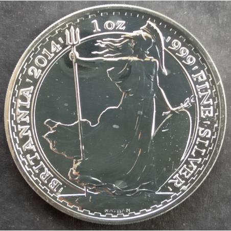 2014 1 Oz Great Britain Britannia Mule ERROR Reverse