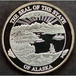 2001 1 Oz Alaska Mint Sport Fishing Single Sided Gold Relief Reverse