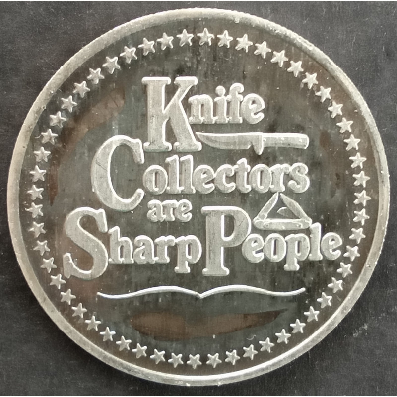 1 Oz SilverTowne Knife Collectors Sharp People Obverse