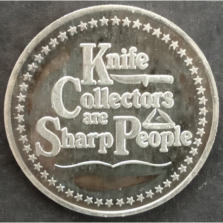 1 Oz SilverTowne Knife Collectors Sharp People Obverse