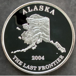 2004 1 Oz Alaska Mint Map Obverse