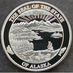 2004 1 Oz Alaska Mint Map Reverse