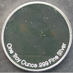 1987 1 Oz California Crown Mint Gorilla Reverse