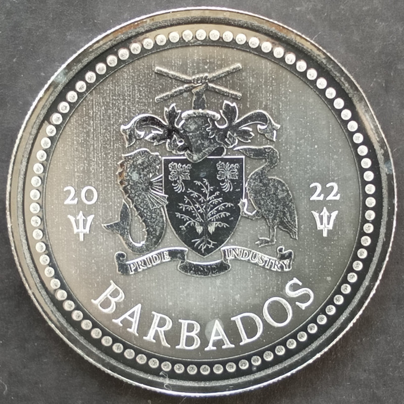 2022 1 Oz Barbados Trident Obverse