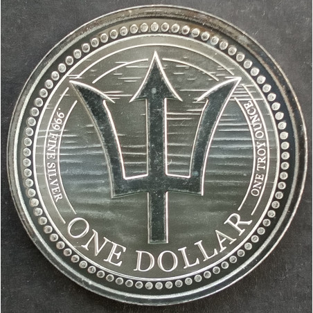 2022 1 Oz Barbados Trident Reverse