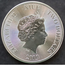 2019 1 Oz Niue Roaring Lion Reverse