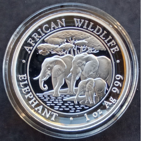 2013 1 Oz Somali Elephant High Relief Reverse