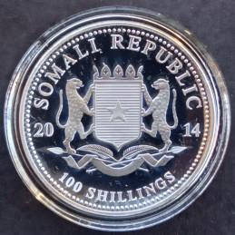 2014 1 Oz Somali Elephant High Relief Obverse