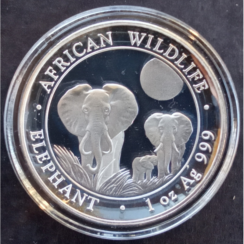 2014 1 Oz Somali Elephant High Relief Reverse