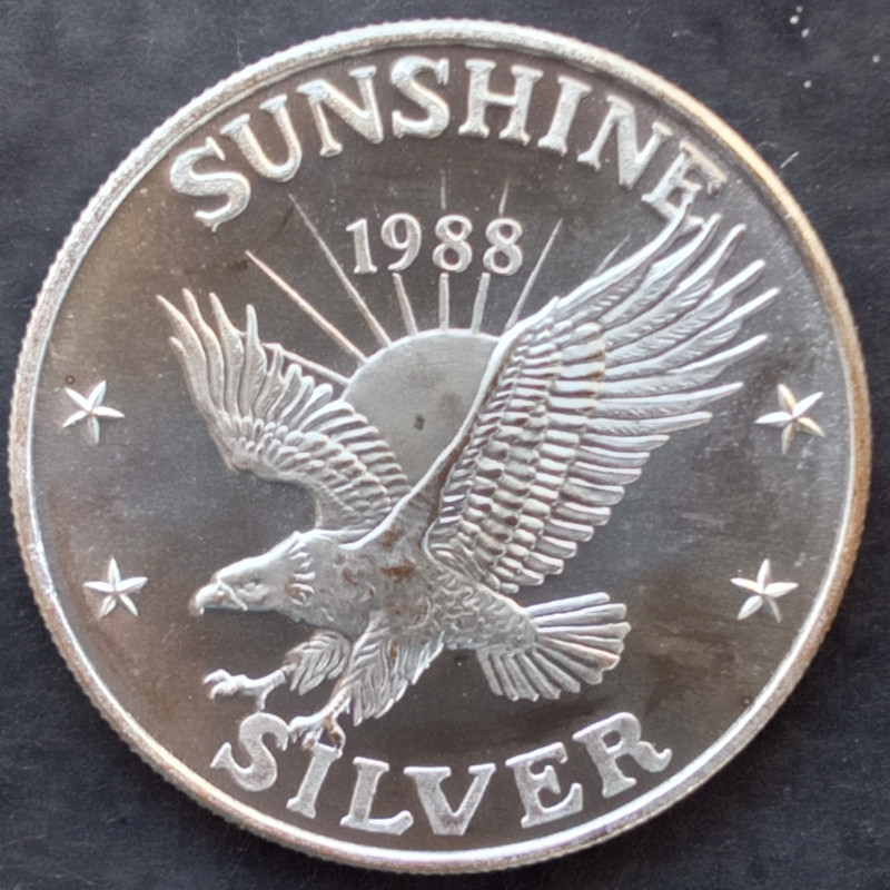 1988 1 Oz Sunshine Mint Silver Eagle Obverse