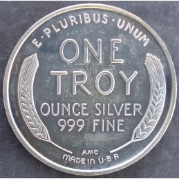 1987 1 Oz AMC Lincoln Wheat Cent Reverse