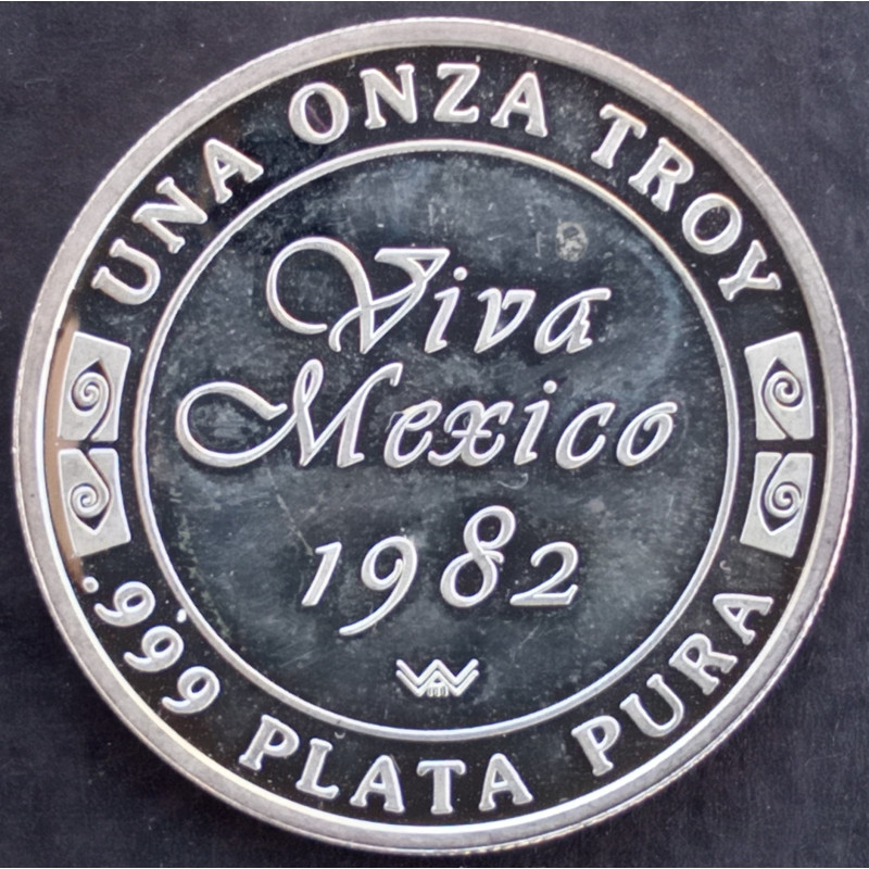 1982 1 Oz World Wide Mint Viva Mexico Winged Victory Reverse