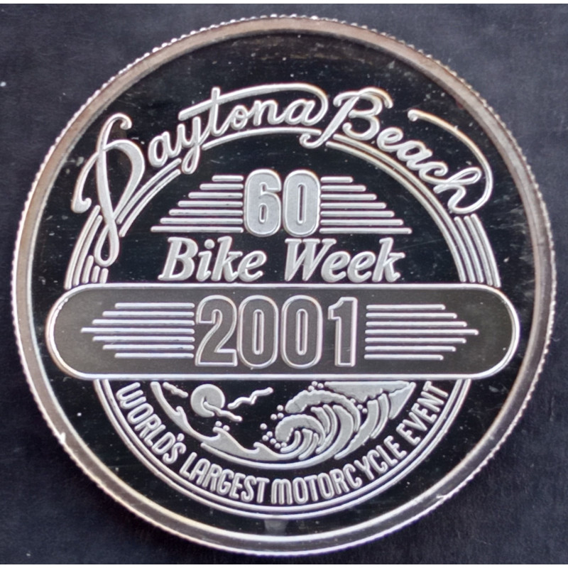 2001 1 Oz SilverTowne Daytona Beach Bike Week Obverse