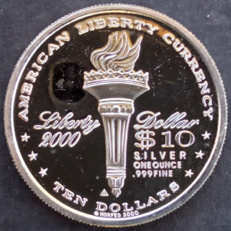 2000 1 Oz NorFed Liberty Dollar Type 3 Reverse