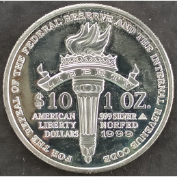 1999 1 Oz NorFed Liberty Dollar Reverse