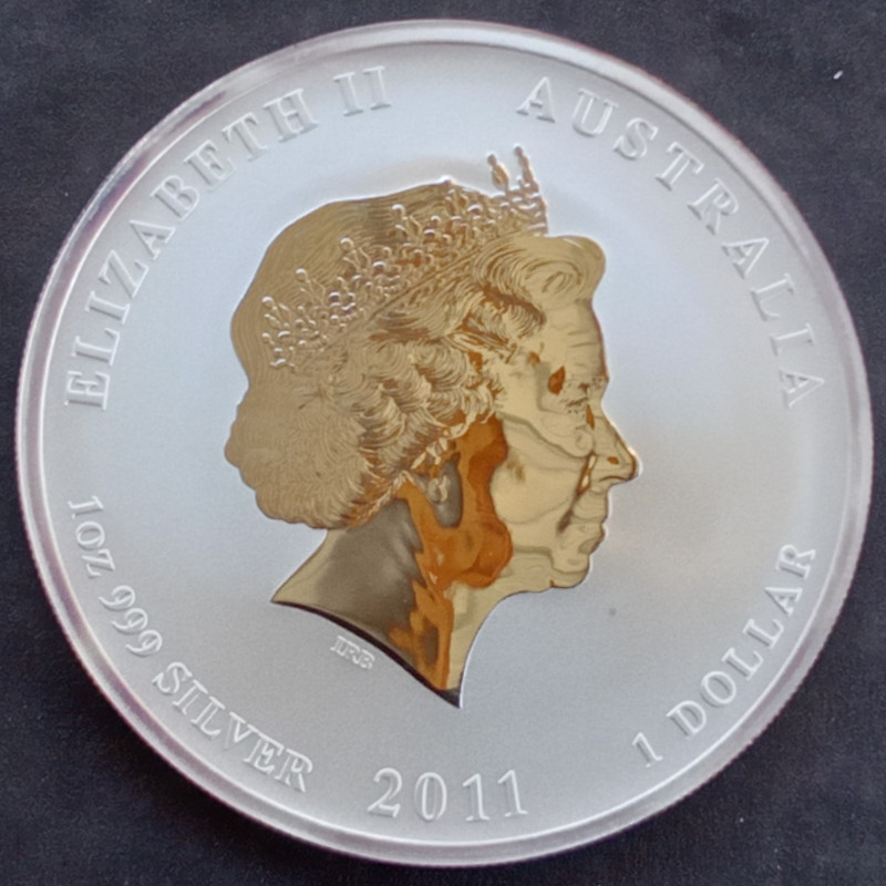 2011 1 Oz Australian Lunar Series 2 [Rabbit] Obverse