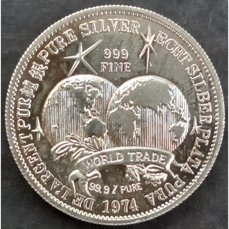 1974 1 Oz Hoffman & Hoffman World Trade Type 1 Obverse