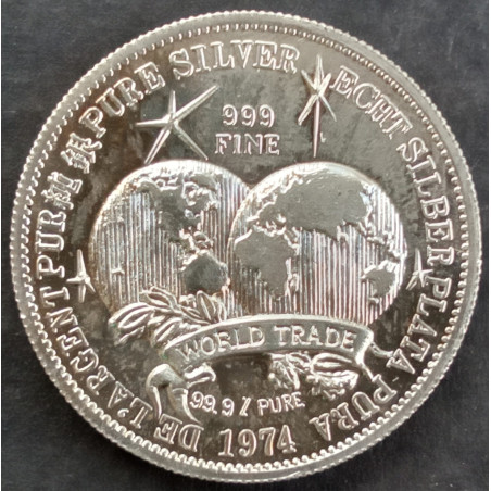 1974 1 Oz Hoffman & Hoffman World Trade Type 1 Obverse