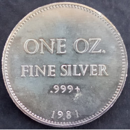 1981 1 Oz Hoffman & Hoffman Liberty Reverse