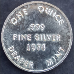 1974 1 Oz Draper Mint Swiss of America Transitional Obverse Reverse