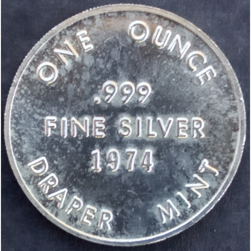 1974 1 Oz Draper Mint Swiss of America Transitional Obverse Reverse