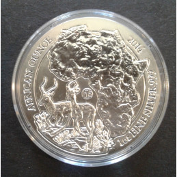 2014 1 Oz Rwanda Wildlife Impala Privy Obverse