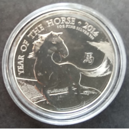 2014 1 Oz Great Britain Lunar [Horse] Mule ERROR Reverse
