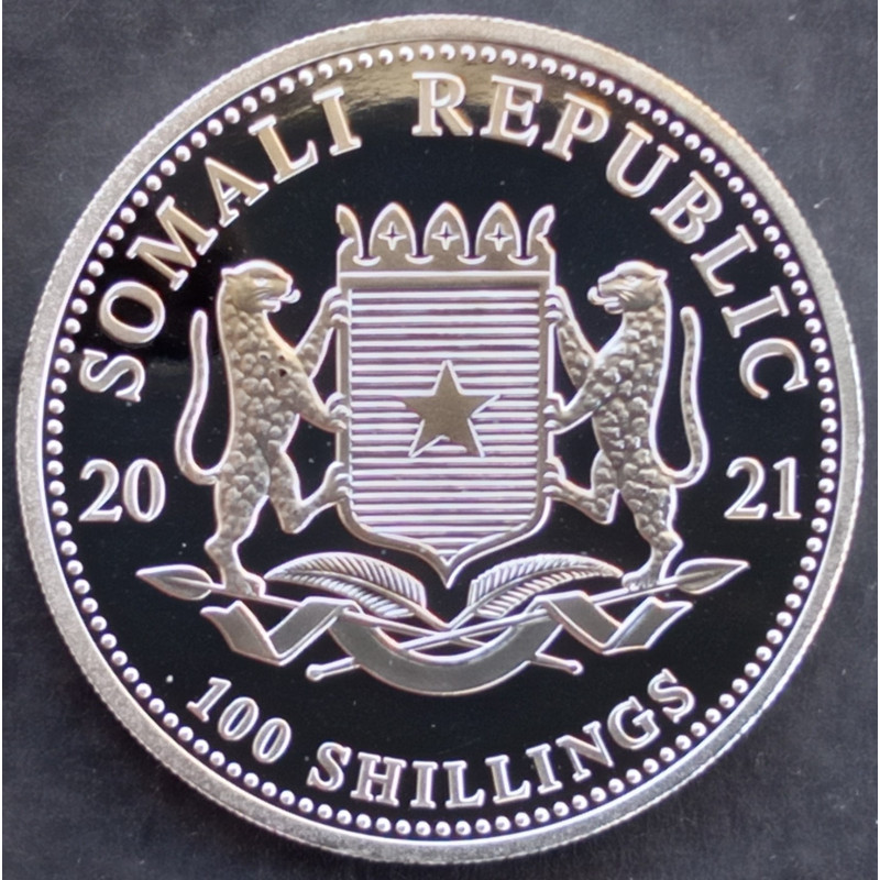 2021 1 Oz Somali Wildlife Leopard Obverse