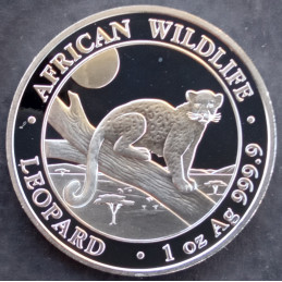 2021 1 Oz Somali Wildlife Leopard Reverse