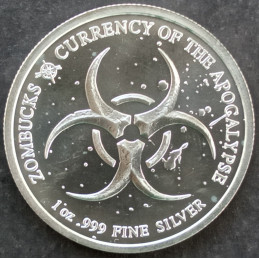 2018 1 Oz Provident Metals Zombucks Murk Diem Reverse