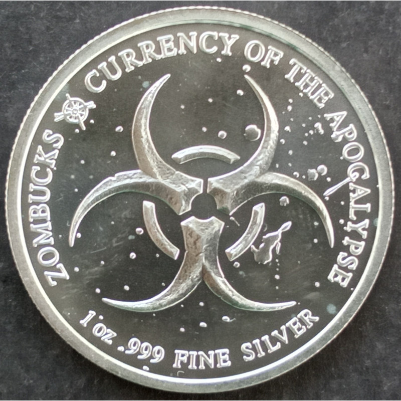 2018 1 Oz Provident Metals Zombucks Murk Diem Reverse