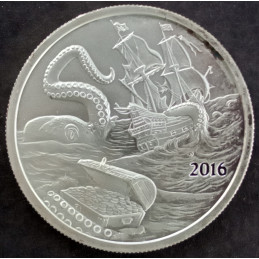 2016 1 Oz North American Mint Silverbug Island Kraken Obverse