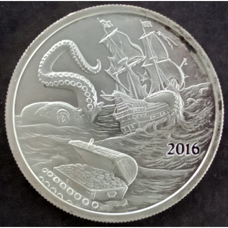 2016 1 Oz North American Mint Silverbug Island Kraken Obverse