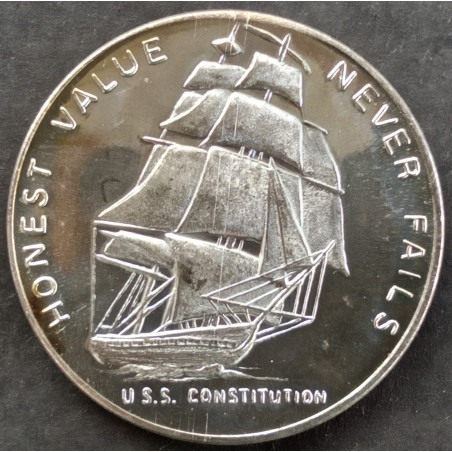 1 Oz TenTex USS Constitution Trade Obverse