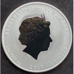 2017 1 Oz Australian Lunar Series 2 [Rooster] Obverse