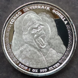 2019 1 Oz Congo Gorilla Obverse
