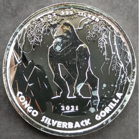 2021 1 Oz Congo Gorilla Obverse