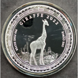 2022 1 Oz Equatorial Guinea Giraffe Reverse