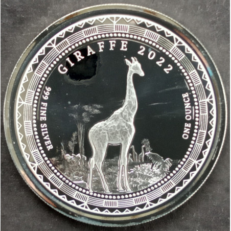 2022 1 Oz Equatorial Guinea Giraffe Reverse