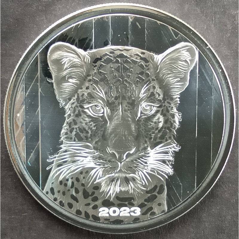 2023 1 Oz Ghana Leopard Silver Bullion Coin