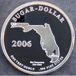 2006 1 Oz BEX Engraving Lake Okeechobee Sugar Dollar Reverse