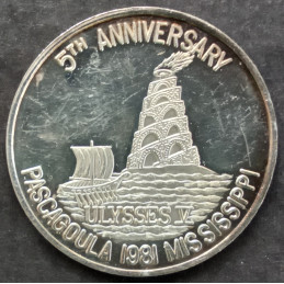 1981 1 Oz Krewe of Ulysses Doubloon Obverse