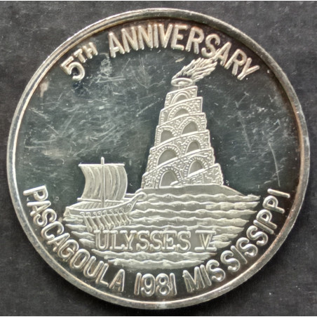 1981 1 Oz Krewe of Ulysses Doubloon Obverse