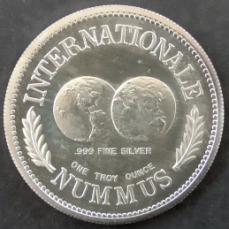 1 Oz Colonial Mint Internationale Silver Nummus Reverse