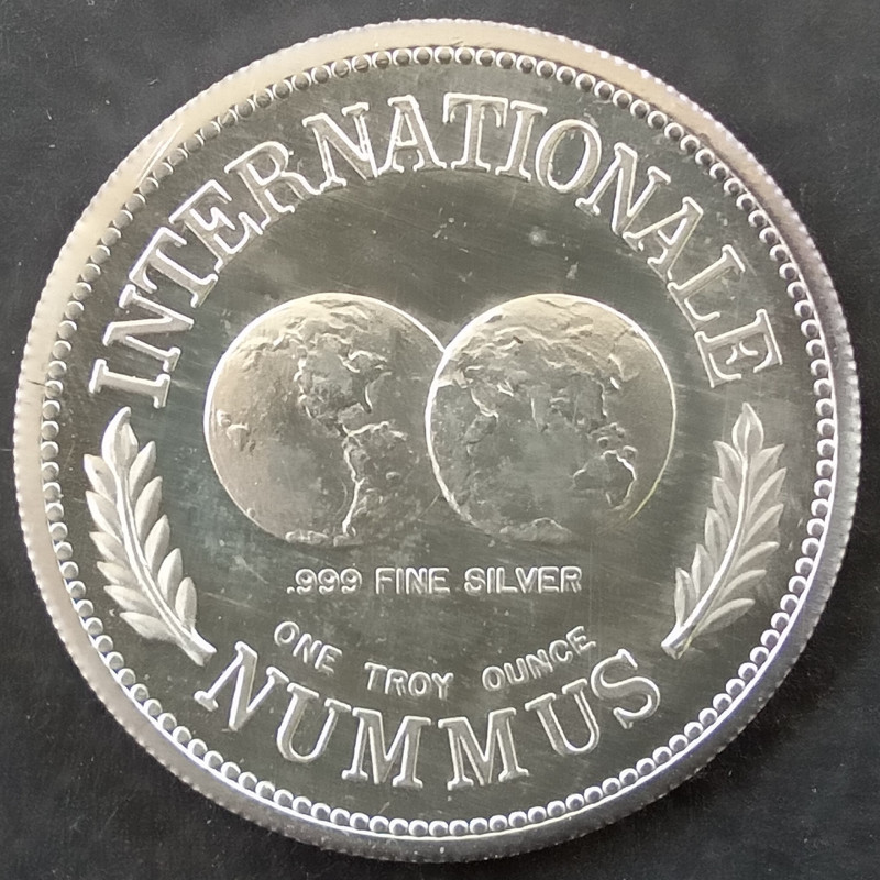 1 Oz Colonial Mint Internationale Silver Nummus Silver Round