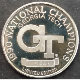1990 1 Oz Enviromint Georgia Tech National Champs Reverse