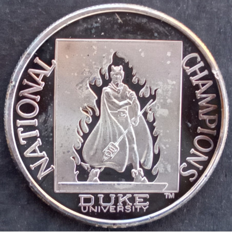 1991 1 Oz Enviromint Duke NCAA Basketball Champions Obverse