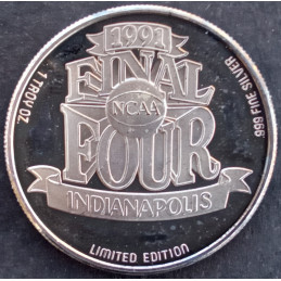 1991 1 Oz Enviromint Duke NCAA Basketball Champions Reverse