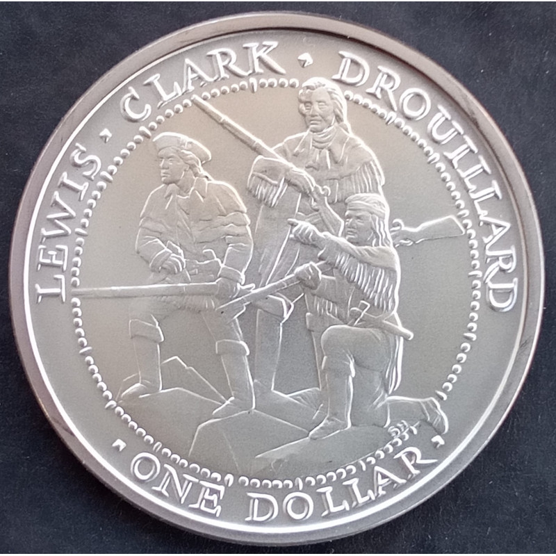 2003 1 Oz Shawnee Tribe Lewis Clark Drouillard Obverse