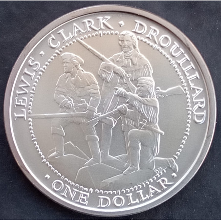 2003 1 Oz Shawnee Tribe Lewis Clark Drouillard Obverse